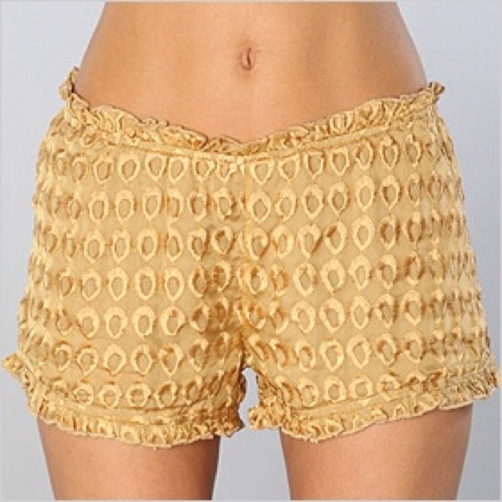 For Love & Lemon Gold Bloomers Riviera Shorts